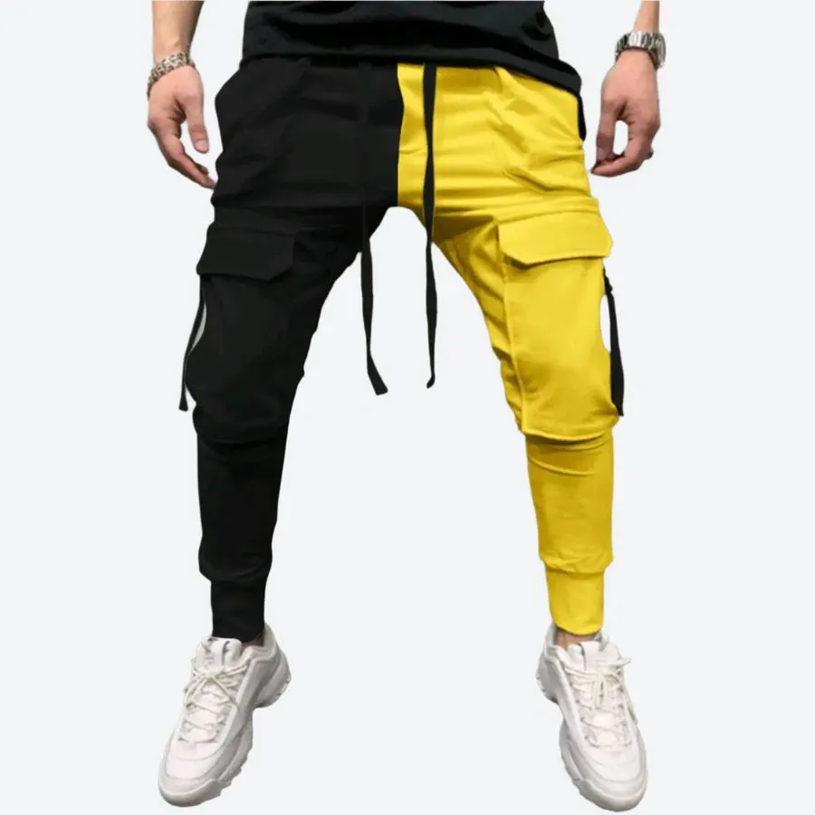 Bold Colorblock Cargo Jogger Pants
