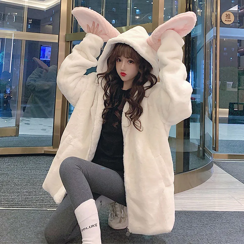 CUTE RABBIT LAMB PLUSH JACKET UB3352