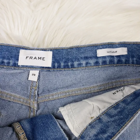 FRAME Le cutoff kerwin denim shorts size 29