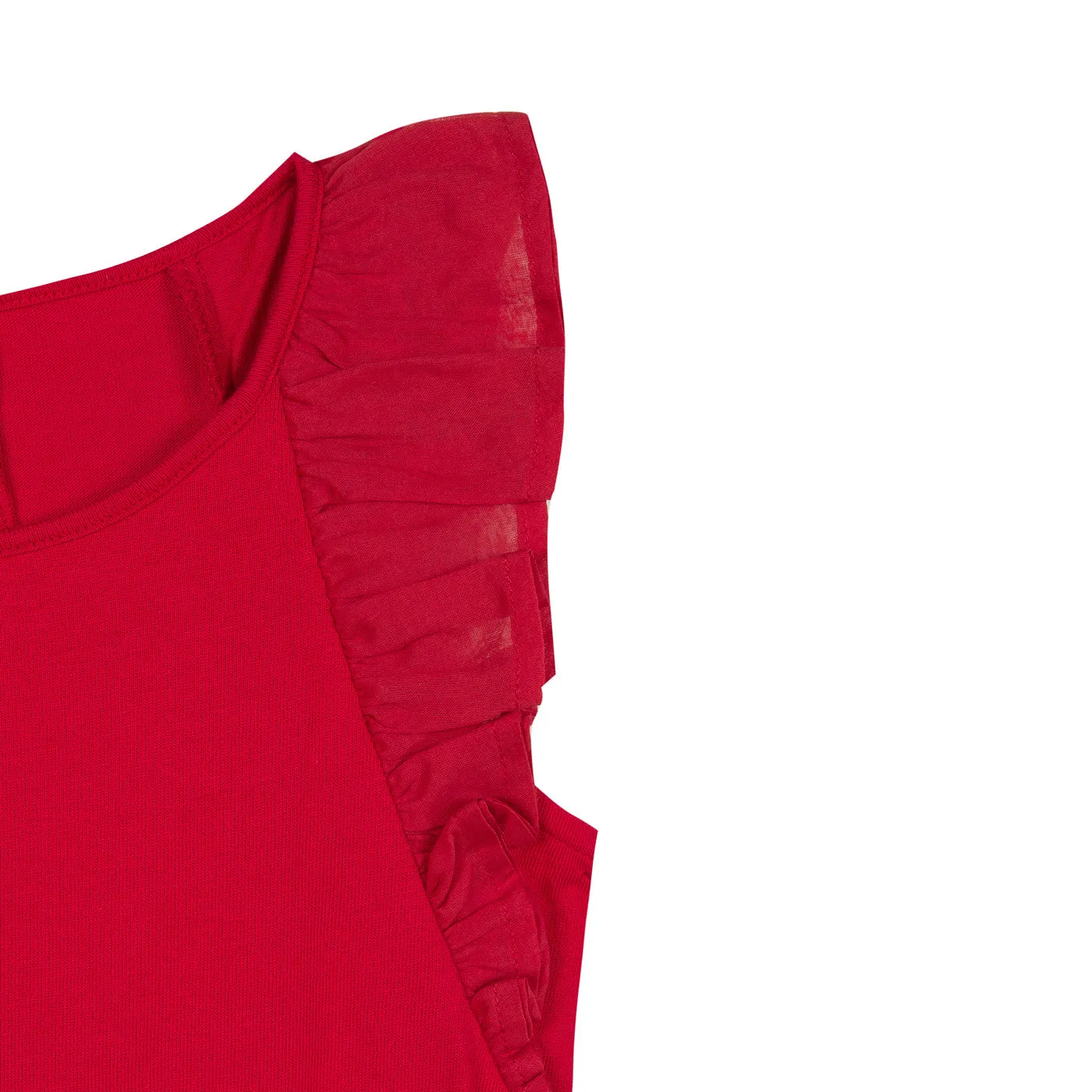 Girls Red Ruffle Top
