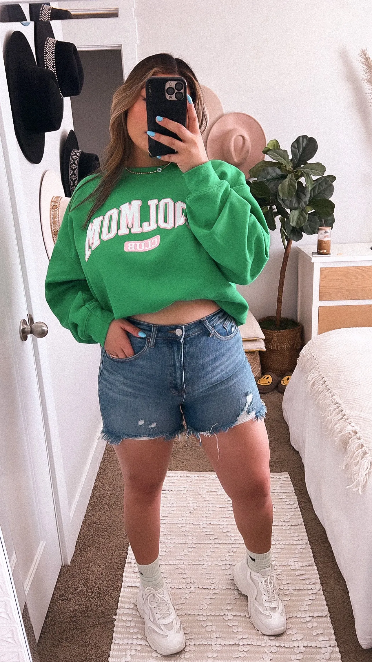 going places distressed denim shorts