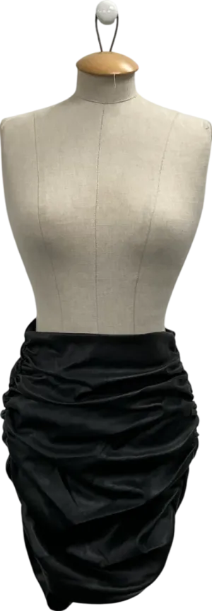 lipsy london Black Ruched Mini Skirt UK 6