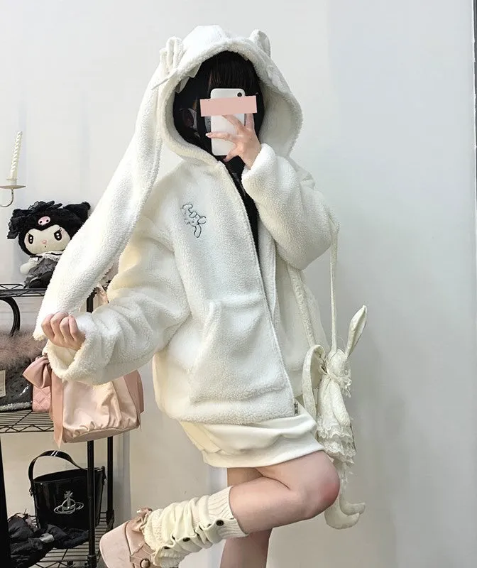 Plush Bunny Ear Embroidered Jacket UB99021