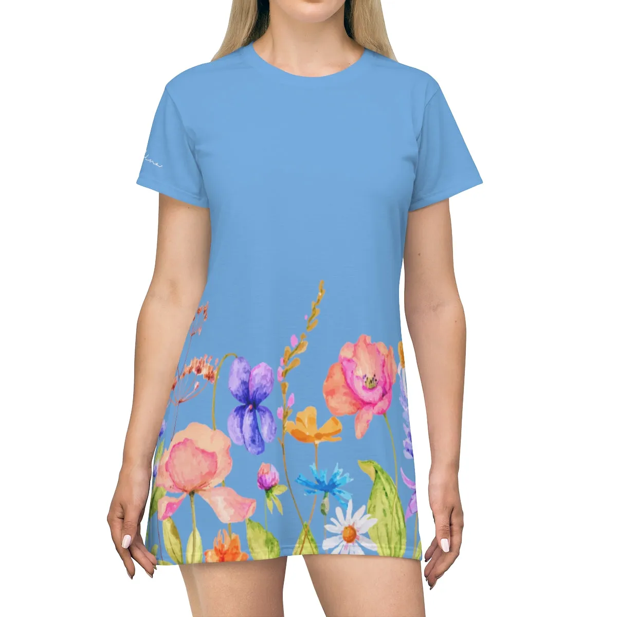 Shirtdress, Light Blue Garden